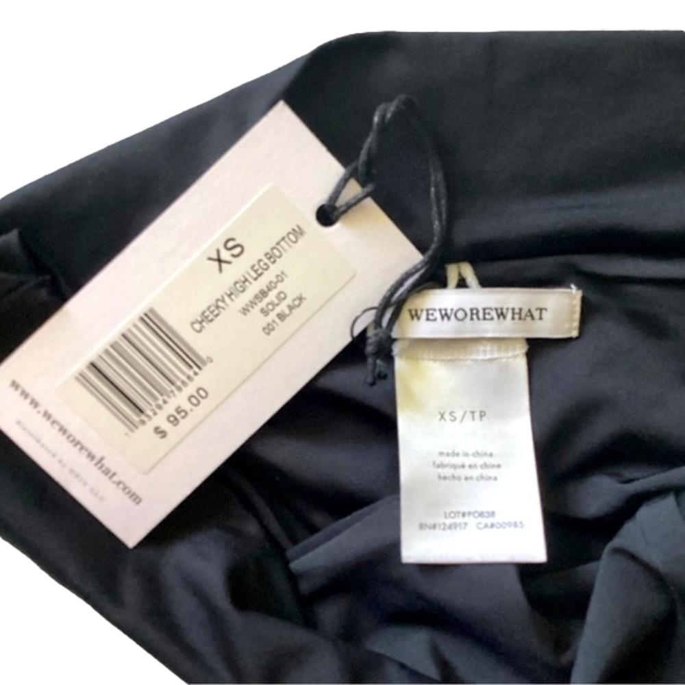 NWT Revolve Anthropologie WEWOREWHAT BLACK CHEEKY HIGH LEG BIKINI SWIM BOTTOM - Picture 10 of 10